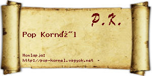 Pop Kornél névjegykártya
