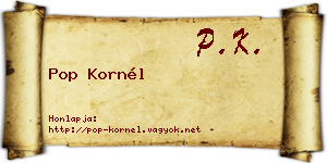 Pop Kornél névjegykártya